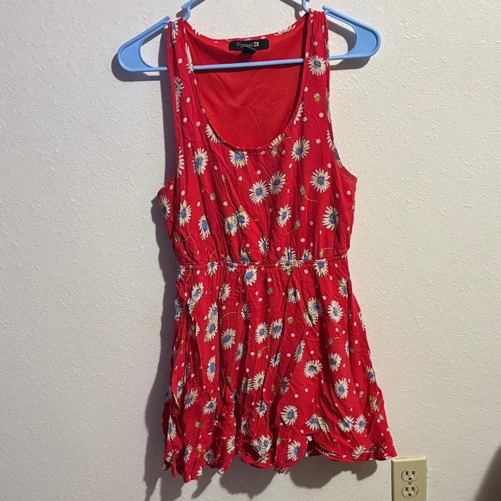 Forever 21 Red Floral Tank Dress